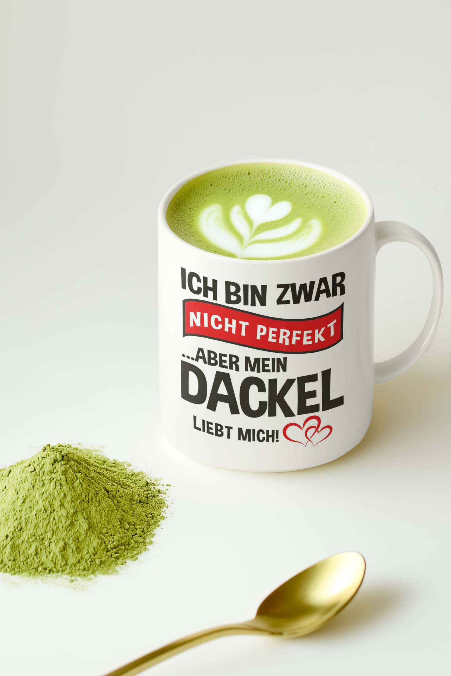Tasse, innen weiß - Mein Dackel liebt mich - 🩶version