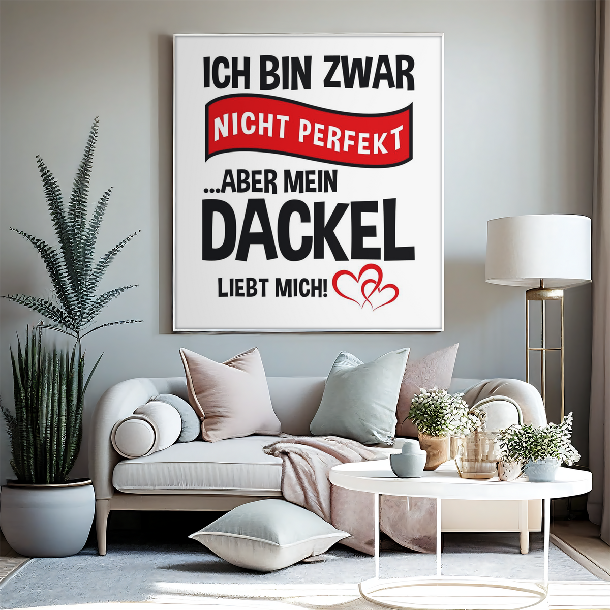 Poster als Bild - Mein Dackel liebt mich - 🩶version