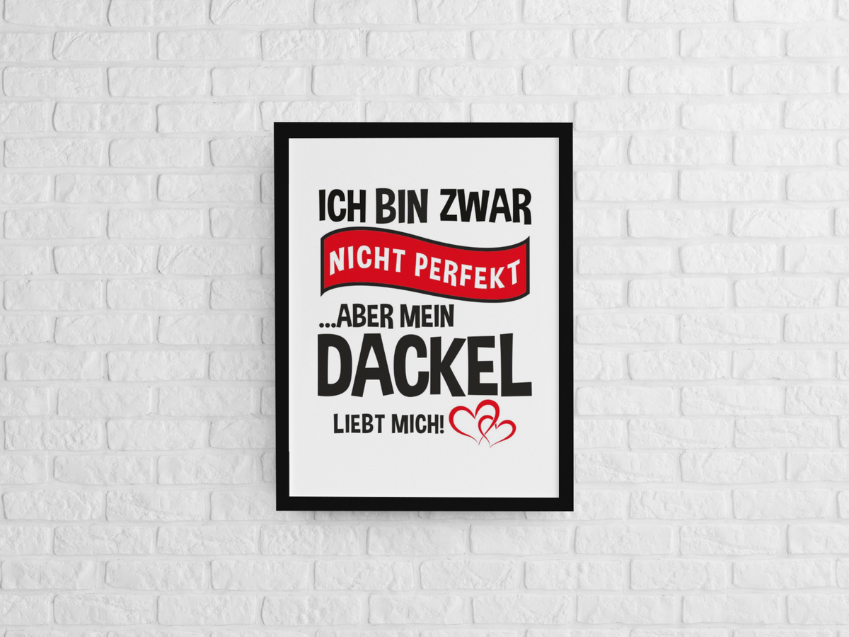 Poster als Bild - Mein Dackel liebt mich - 🩶version