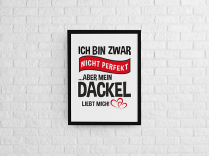 Poster als Bild - Mein Dackel liebt mich - 🩶version
