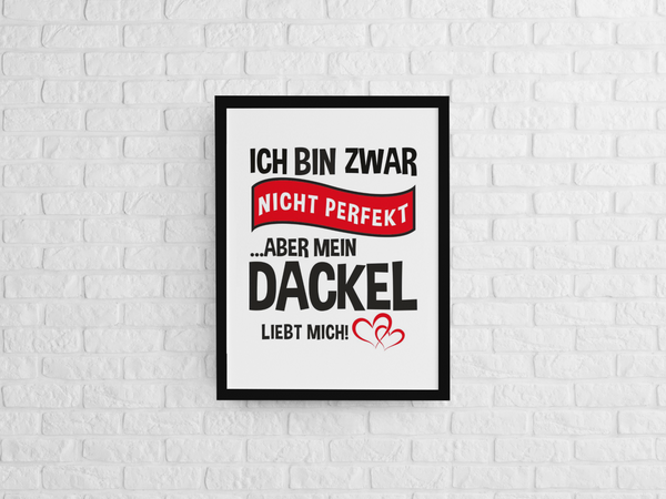 Poster als Bild - Mein Dackel liebt mich - 🩶version