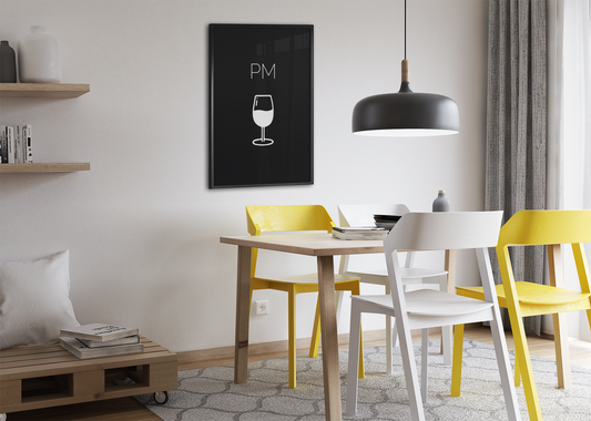 Poster - PM (abends) Wein - Version EN