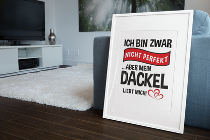 Poster als Bild - Mein Dackel liebt mich - 🩶version