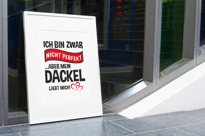 Poster als Bild - Mein Dackel liebt mich - 🩶version