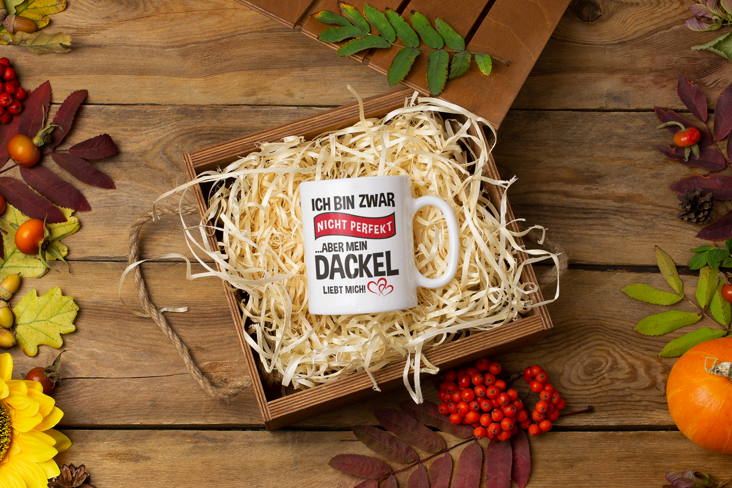 Tasse, innen weiß - Mein Dackel liebt mich - 🩶version