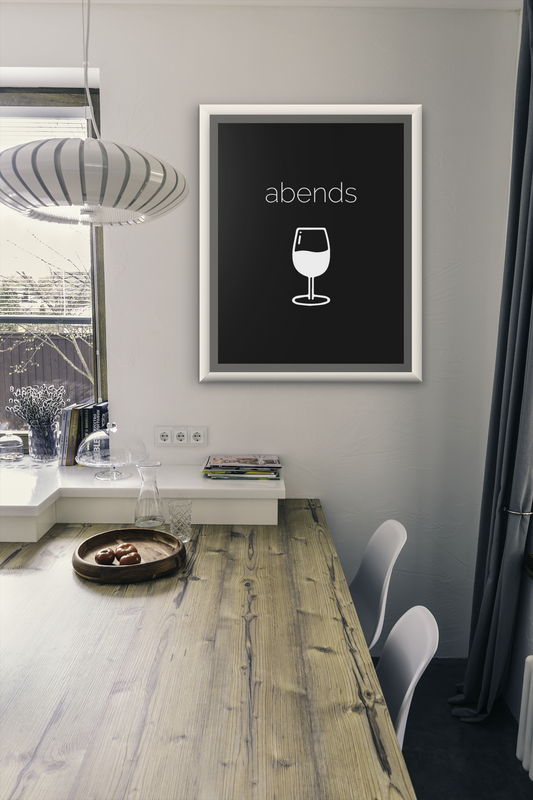 Poster - abends Wein - Version DE