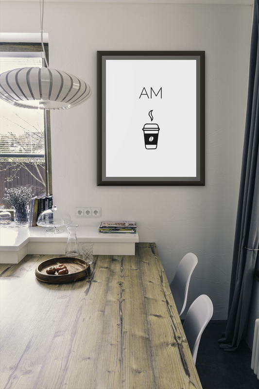 Poster - AM (morgens) Kaffee - Version EN