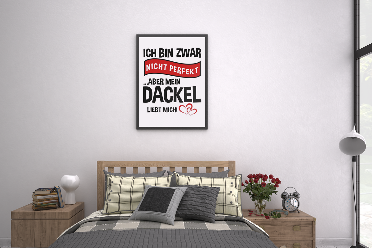 Poster als Bild - Mein Dackel liebt mich - 🩶version