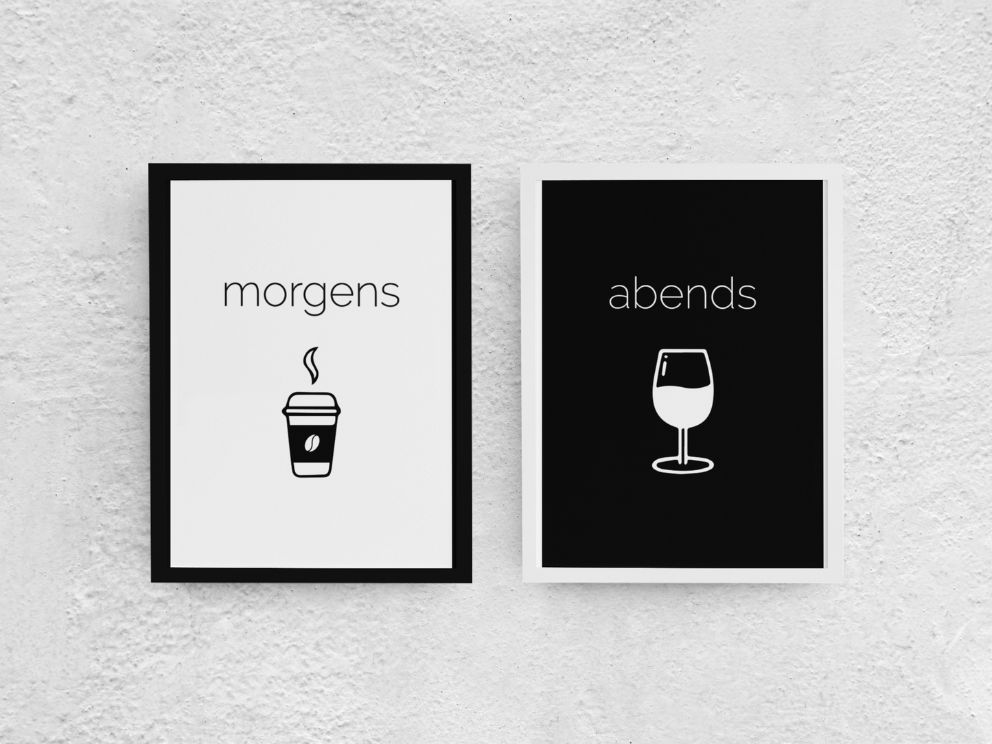 morgens Kaffee - abends Wein    →    als Set (Version DE)
