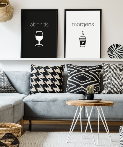 morgens Kaffee - abends Wein    →    als Set (Version DE)